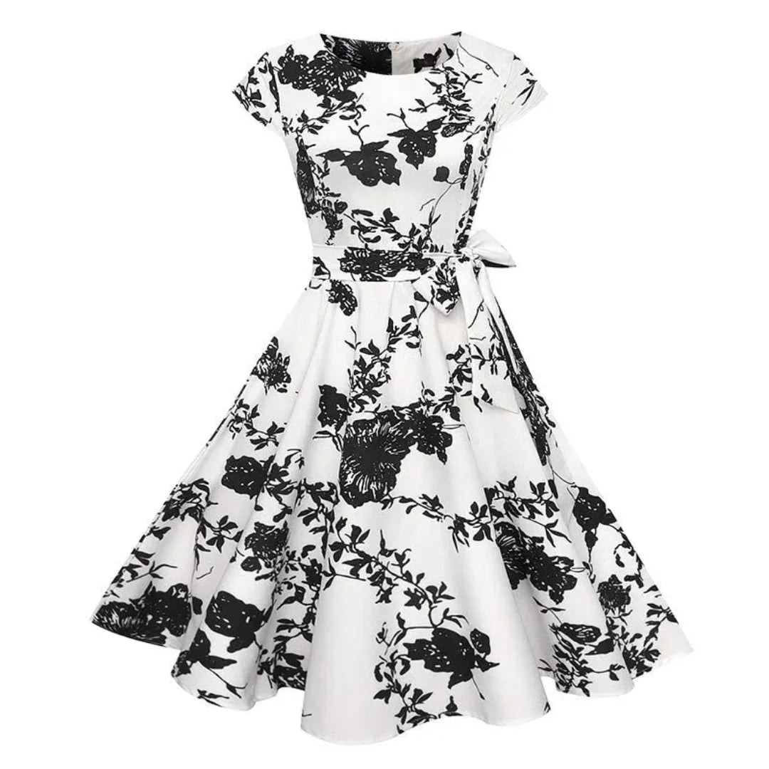 Rosalie | Midi Dress Floral Bow Detail Flared 1