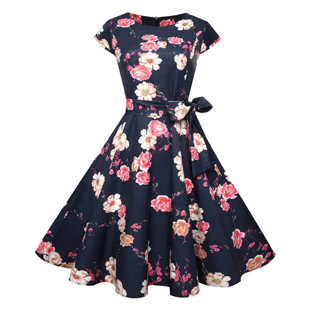 Rosalie | Midi Dress Floral Bow Detail Flared 3