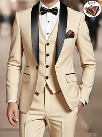 Men's 3-Piece Shawl Collar Wedding Suit