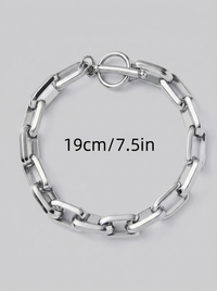 Men's Stainless Steel Chain Bracelet with Toggle Clasp