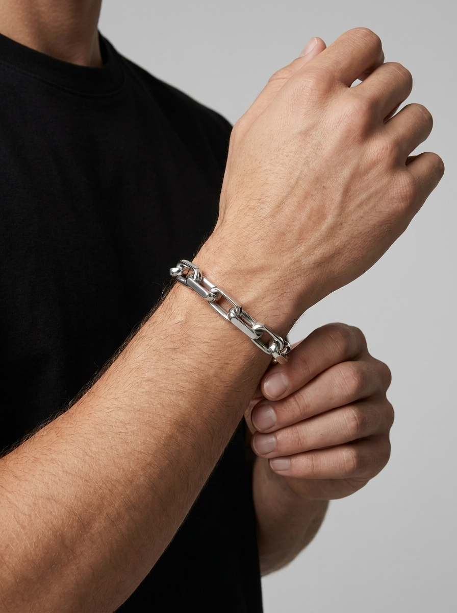 Stainless Steel Chain Bracelet with Toggle Clasp
