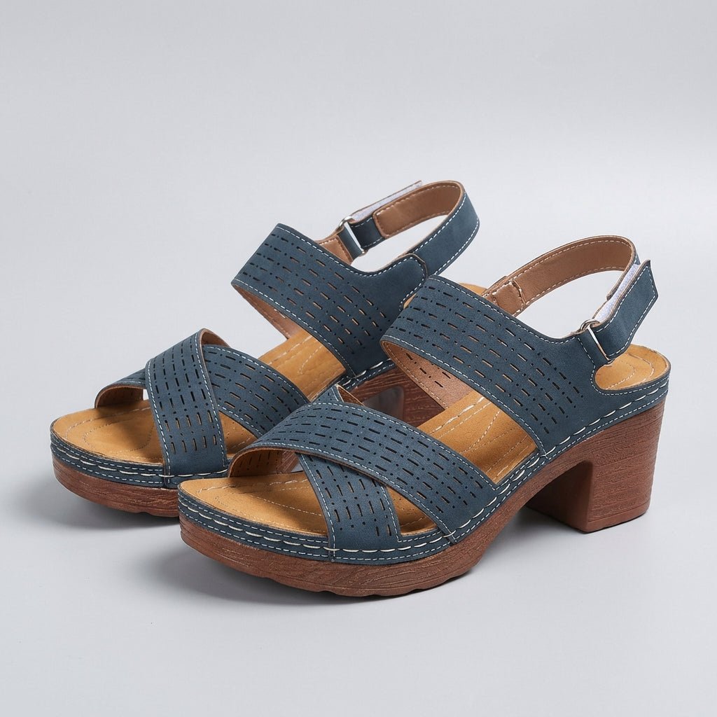 Sandals For Women Open Toe Block Heel Design 1