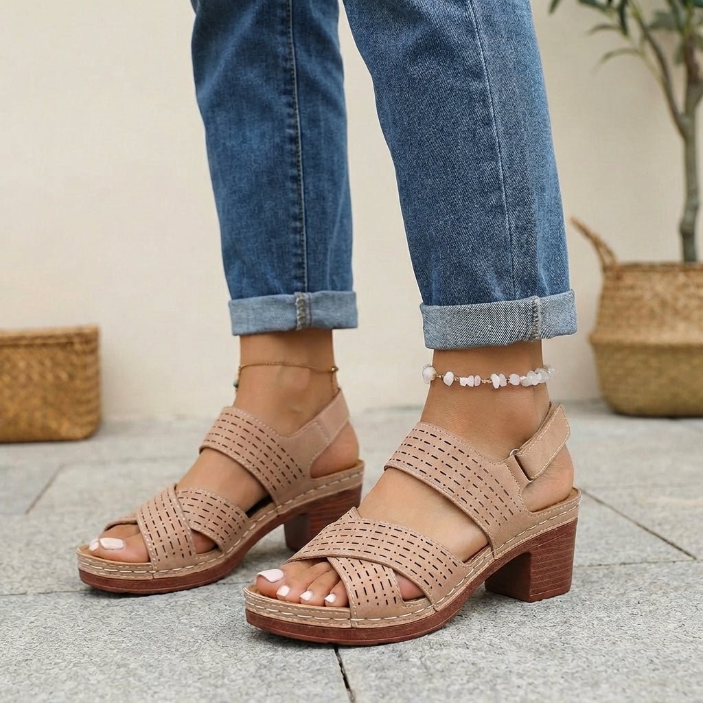 Sandals For Women Open Toe Block Heel Design 2