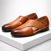 Men's Leather Slip-On Loafers - Cushioned Dress Shoes