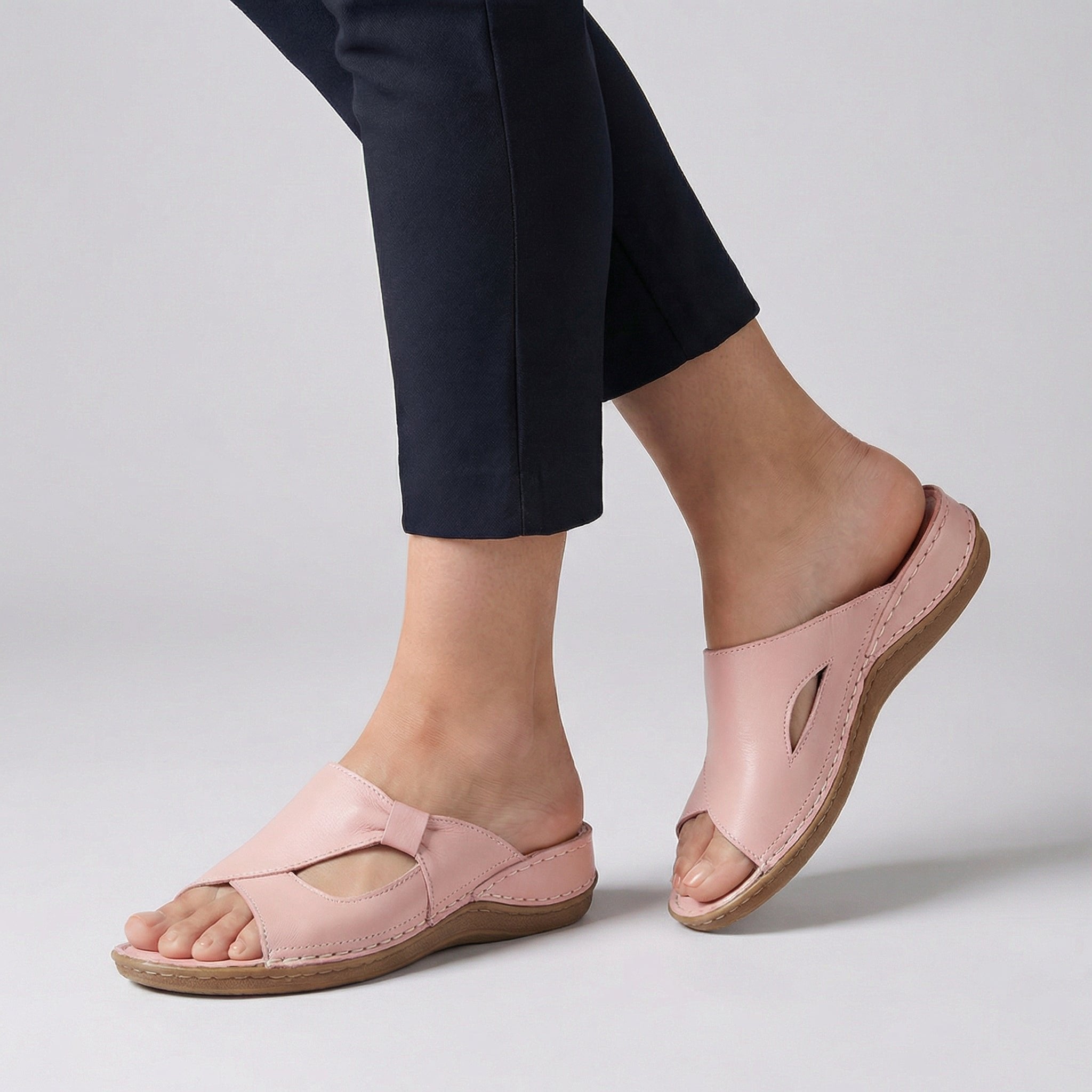 Slide Sandals Open-Toe Leather Comfort Fit 2