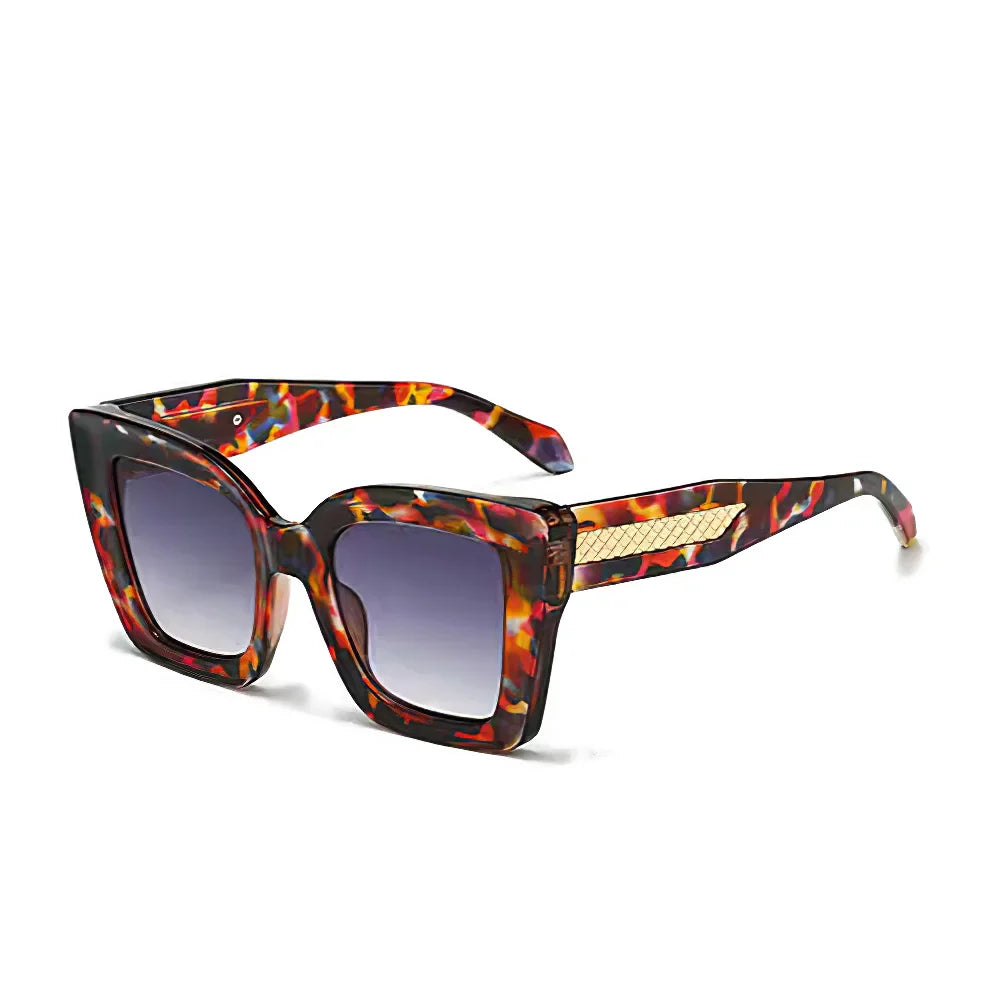 Women's oversized square sunglasses with tortoiseshell frame