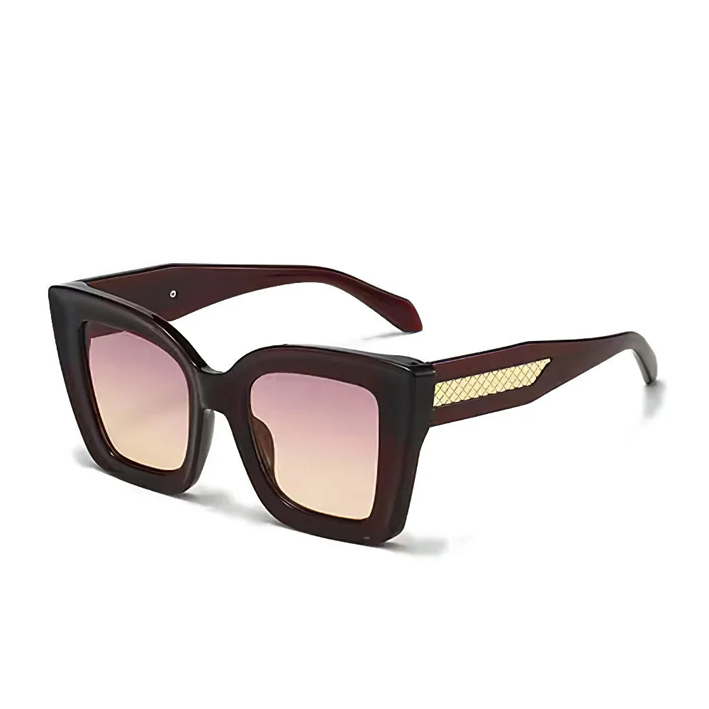 Women's oversized square sunglasses with tortoiseshell frame