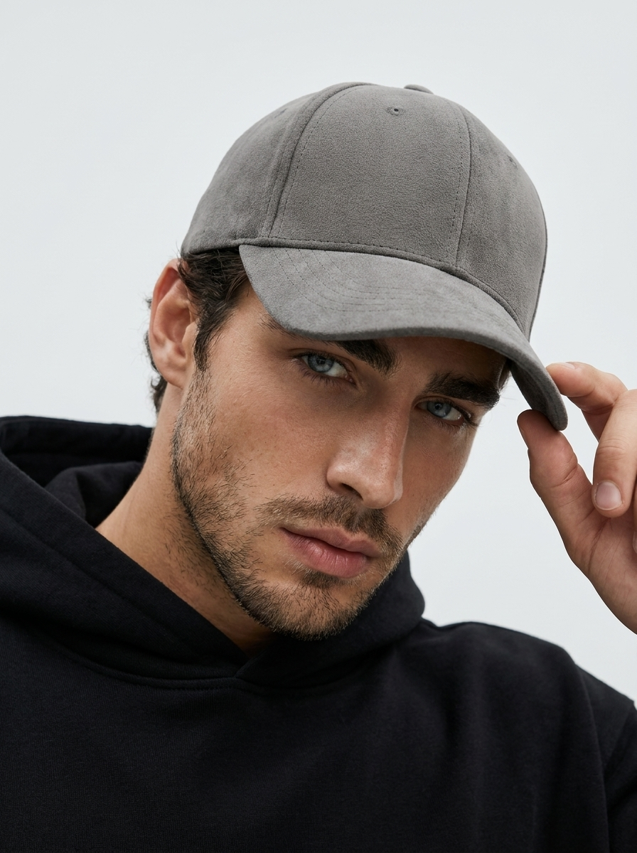 Genuine Leather Baseball Cap with Adjustable Strap
