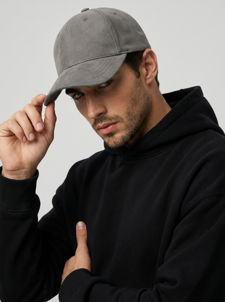 Genuine Leather Baseball Cap with Adjustable Strap