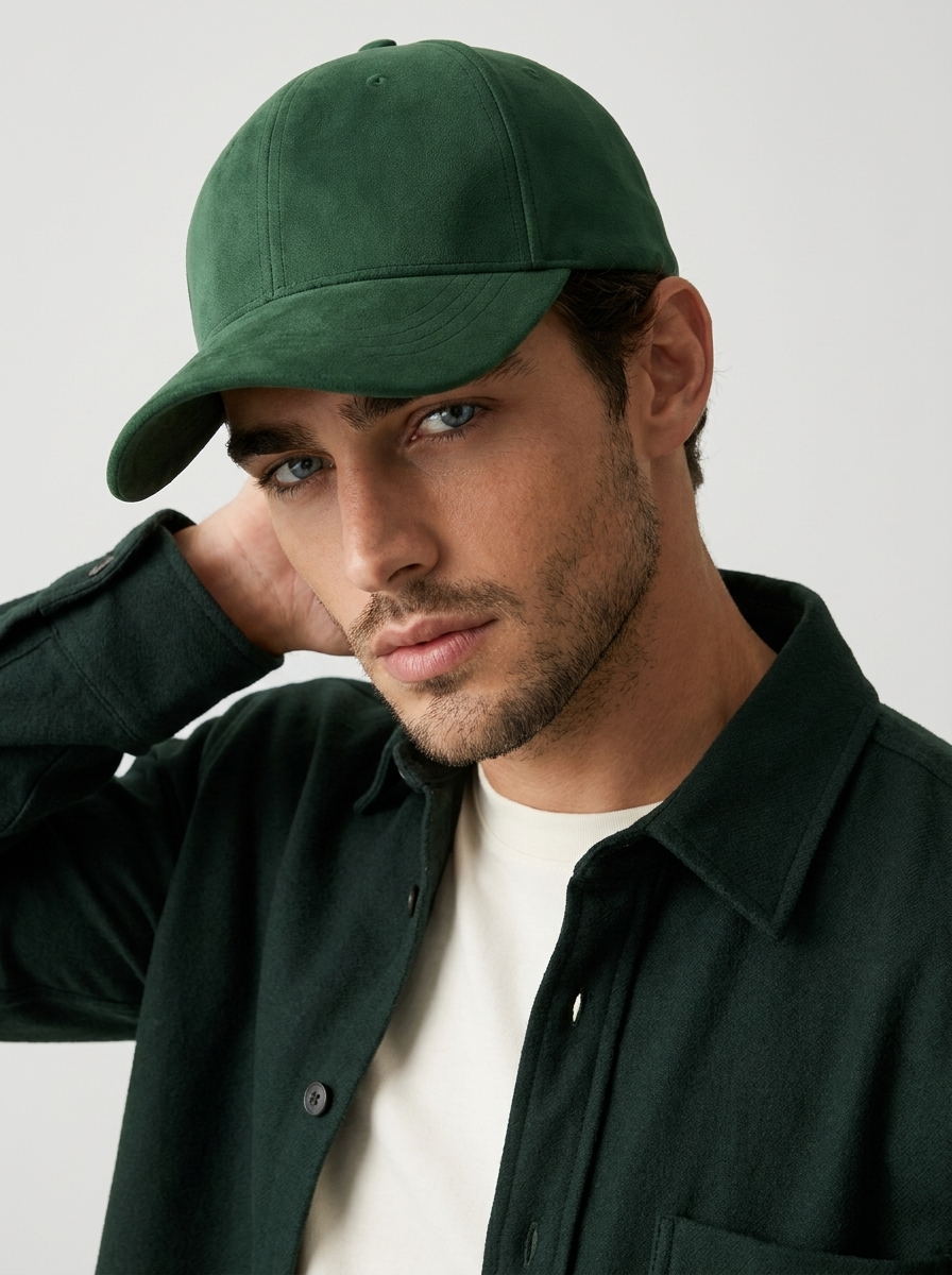 Genuine Leather Baseball Cap with Adjustable Strap