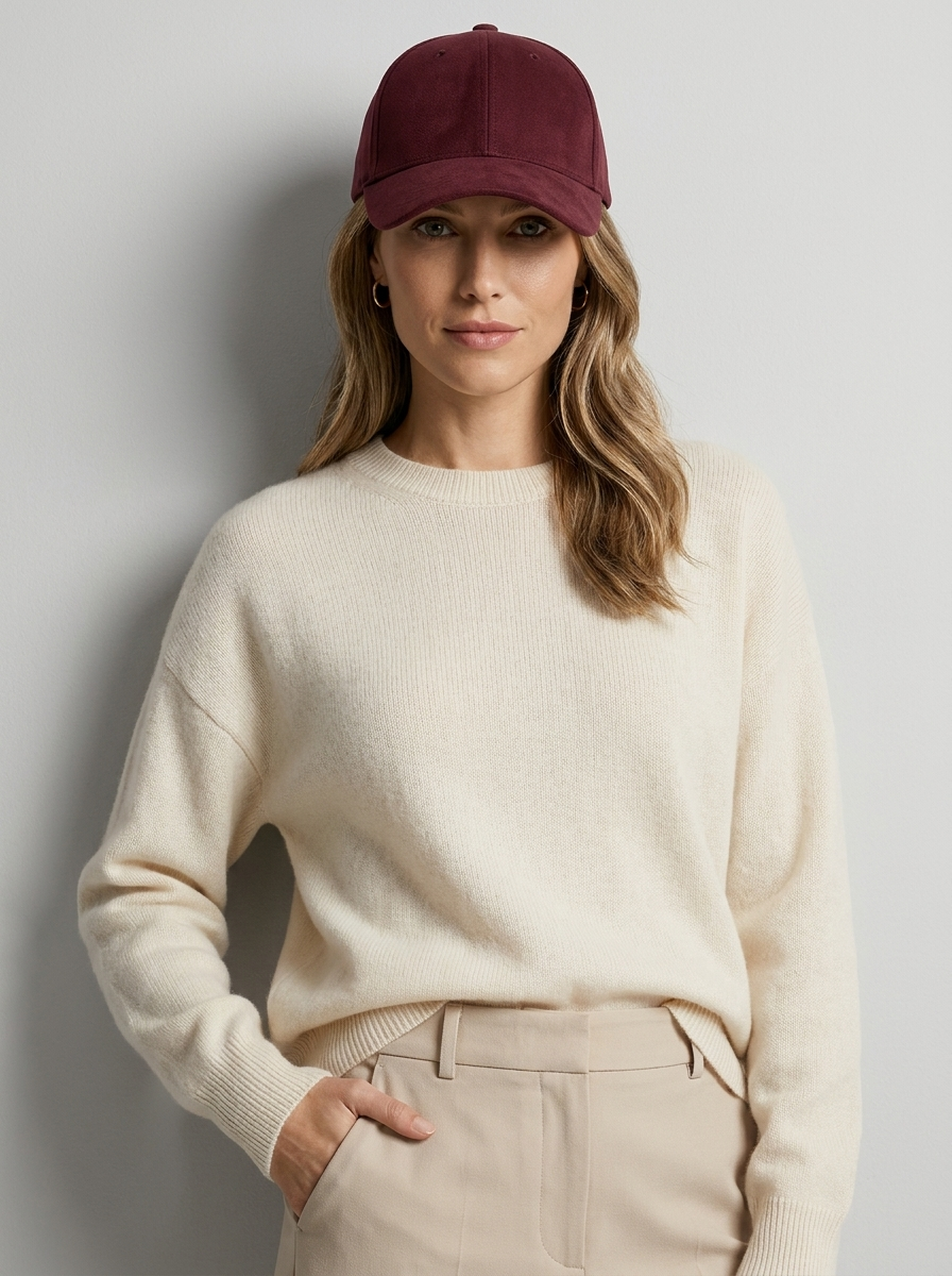 Genuine Leather Baseball Cap with Adjustable Strap
