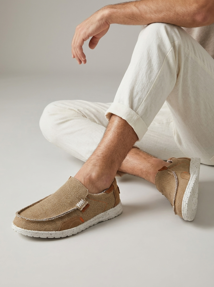 Canvas Loafers with Slip-On Design