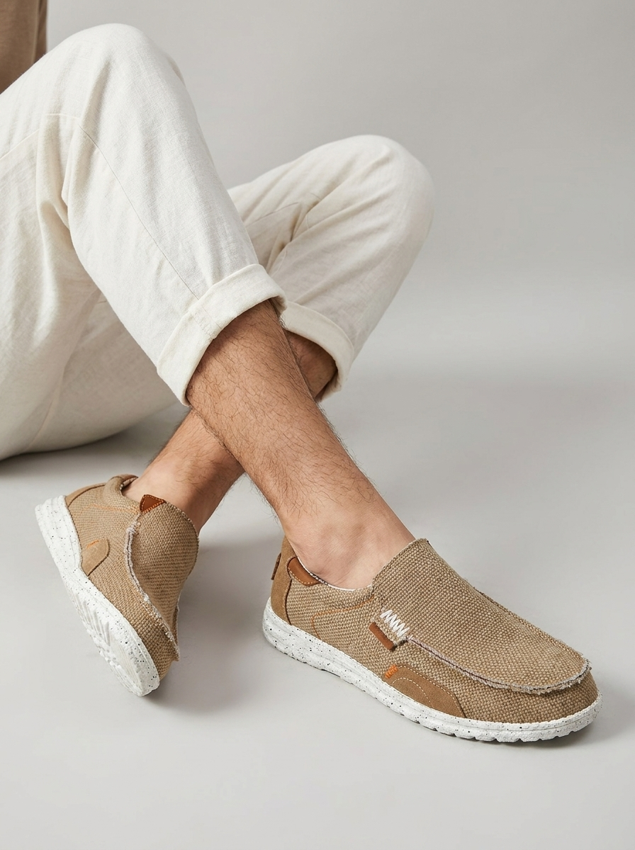 Canvas Loafers with Slip-On Design