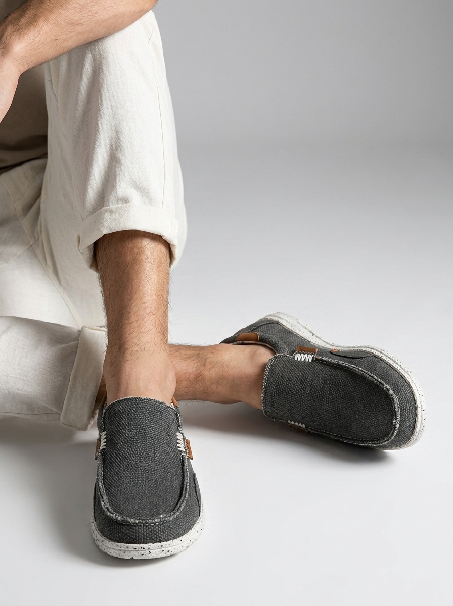 Canvas Loafers with Slip-On Design