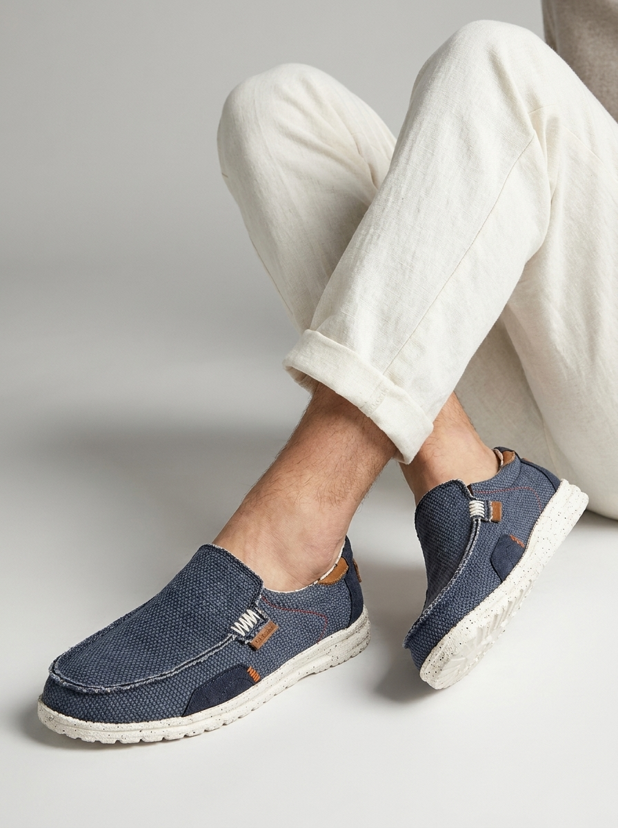 Canvas Loafers with Slip-On Design