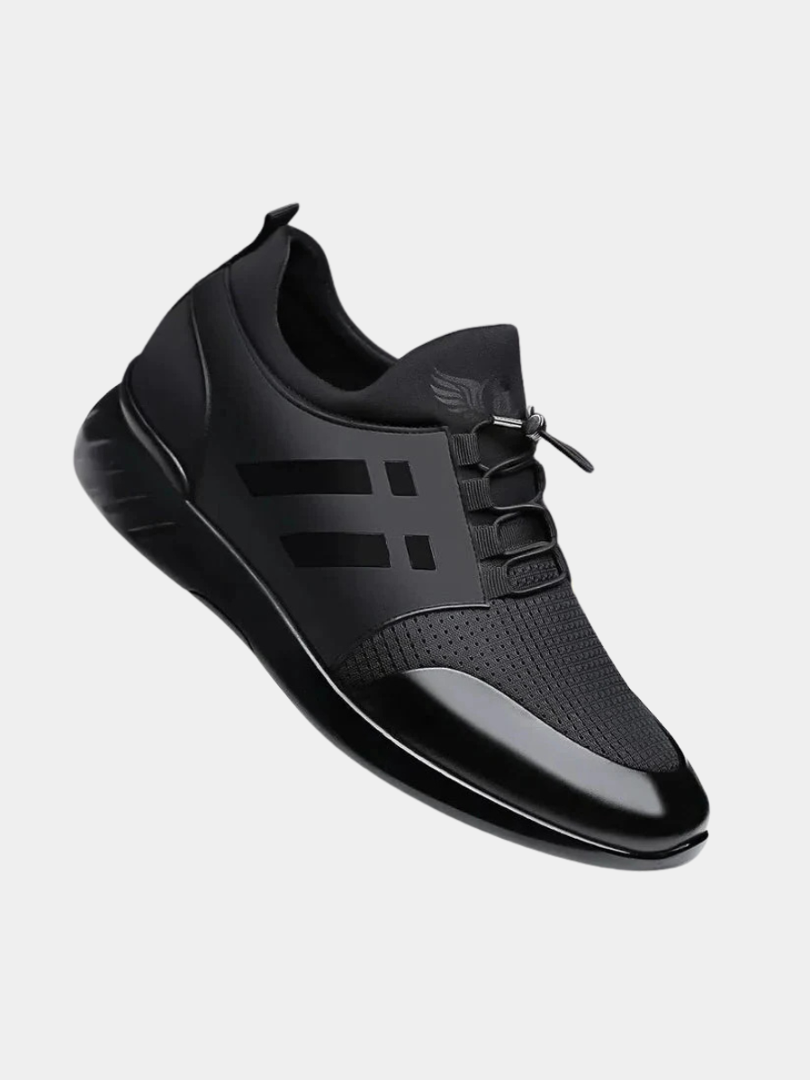 Men's black vegan leather trainers