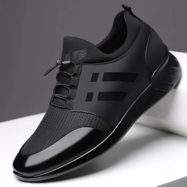 Men's black vegan leather trainers