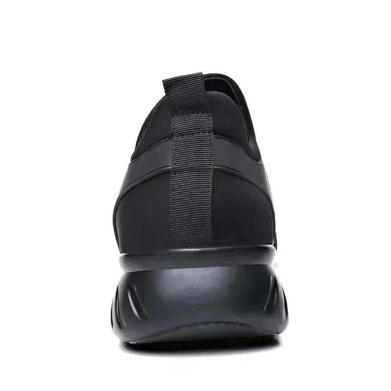 Men's black vegan leather trainers