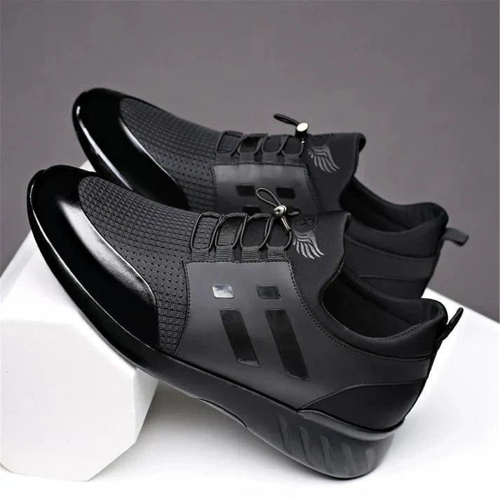 Men's black vegan leather trainers
