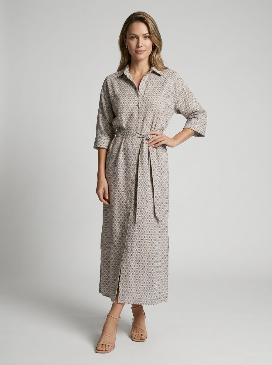 Striped Midi Shirt Dress for Summer