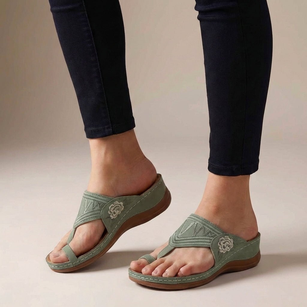 Wedge Sandals For Women Floral Embroidery Design 2