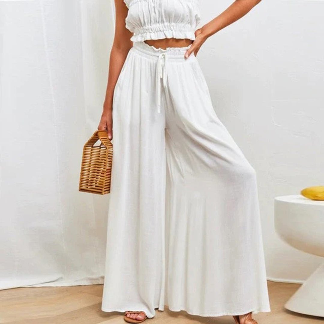 Wide Leg Trousers Women High Waist Flowy Fit 1
