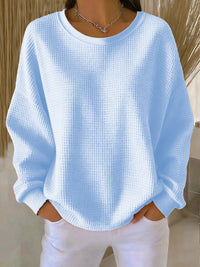 Women's Relaxed Waffle Knit Jumper with Textured Finish