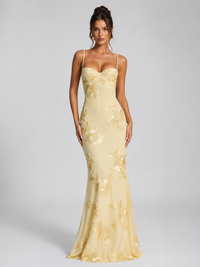 Women's Floral Corset Maxi Dress for Wedding Guest