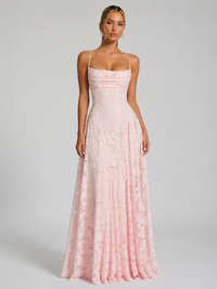 Women's Textured Floral Maxi Dress for Occasions