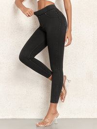 Women's High Waisted Jeggings Pull On Skinny Stretch Denim Look