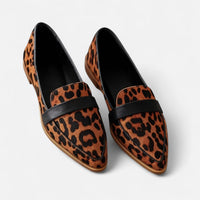 Women's Loafers Pointed Toe Black Leather Style