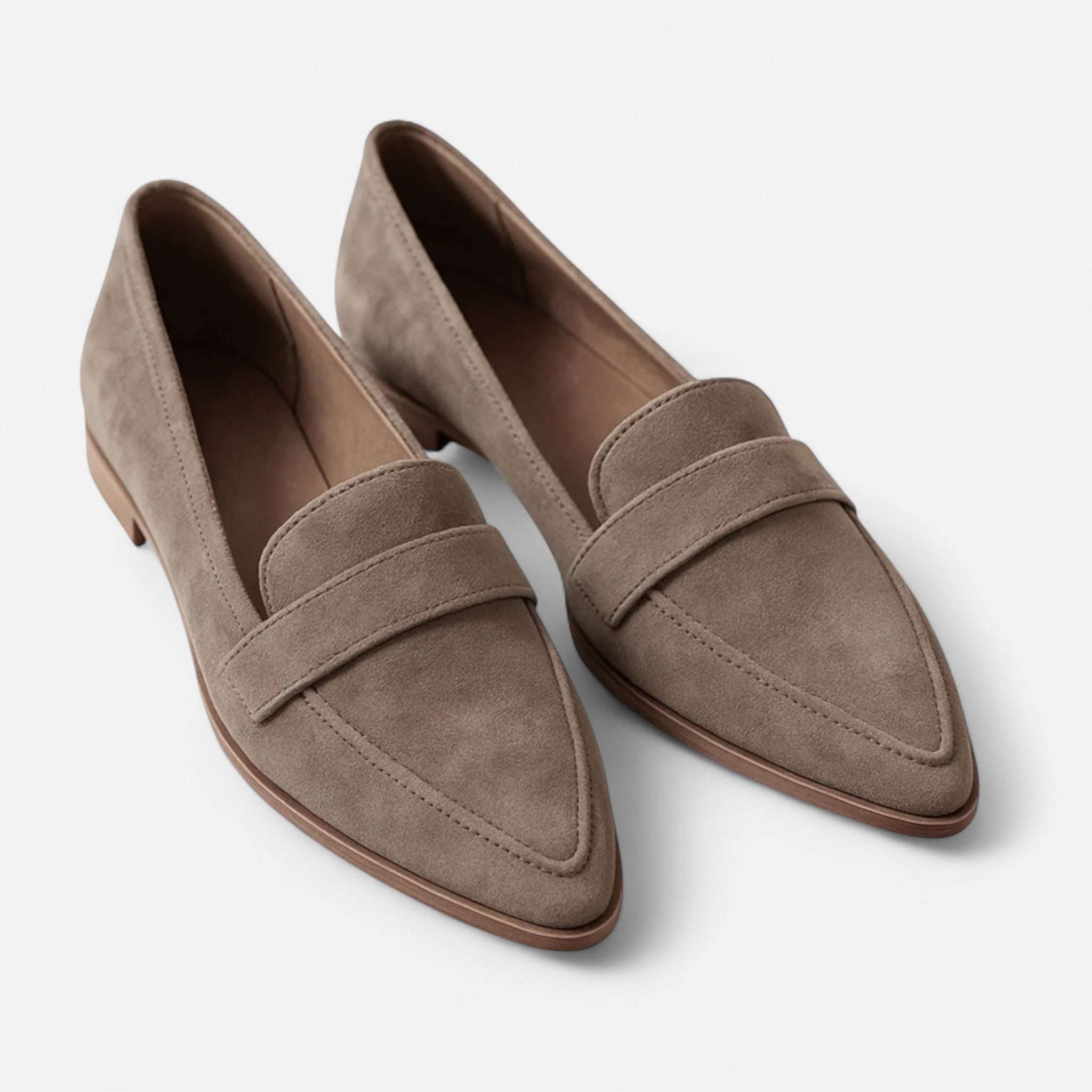 Women's Loafers Pointed Toe Black Leather Style 3