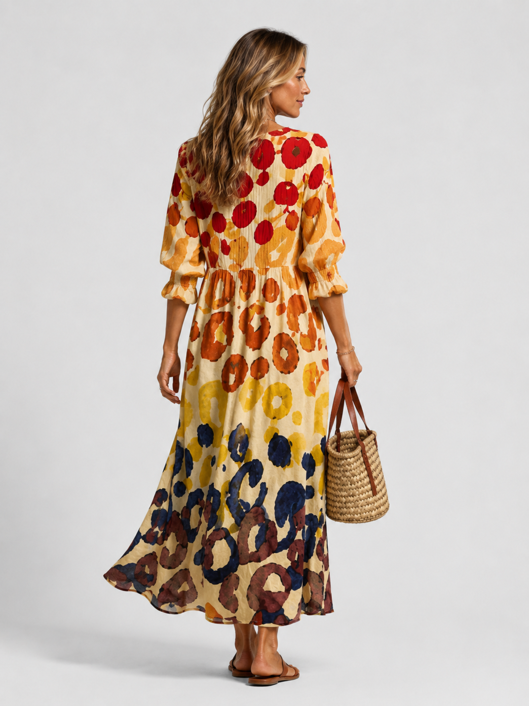 Women's multi printed button-front shirt dress