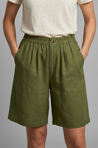 Women's Elasticated Waist Shorts with Drawstring and Side Pockets