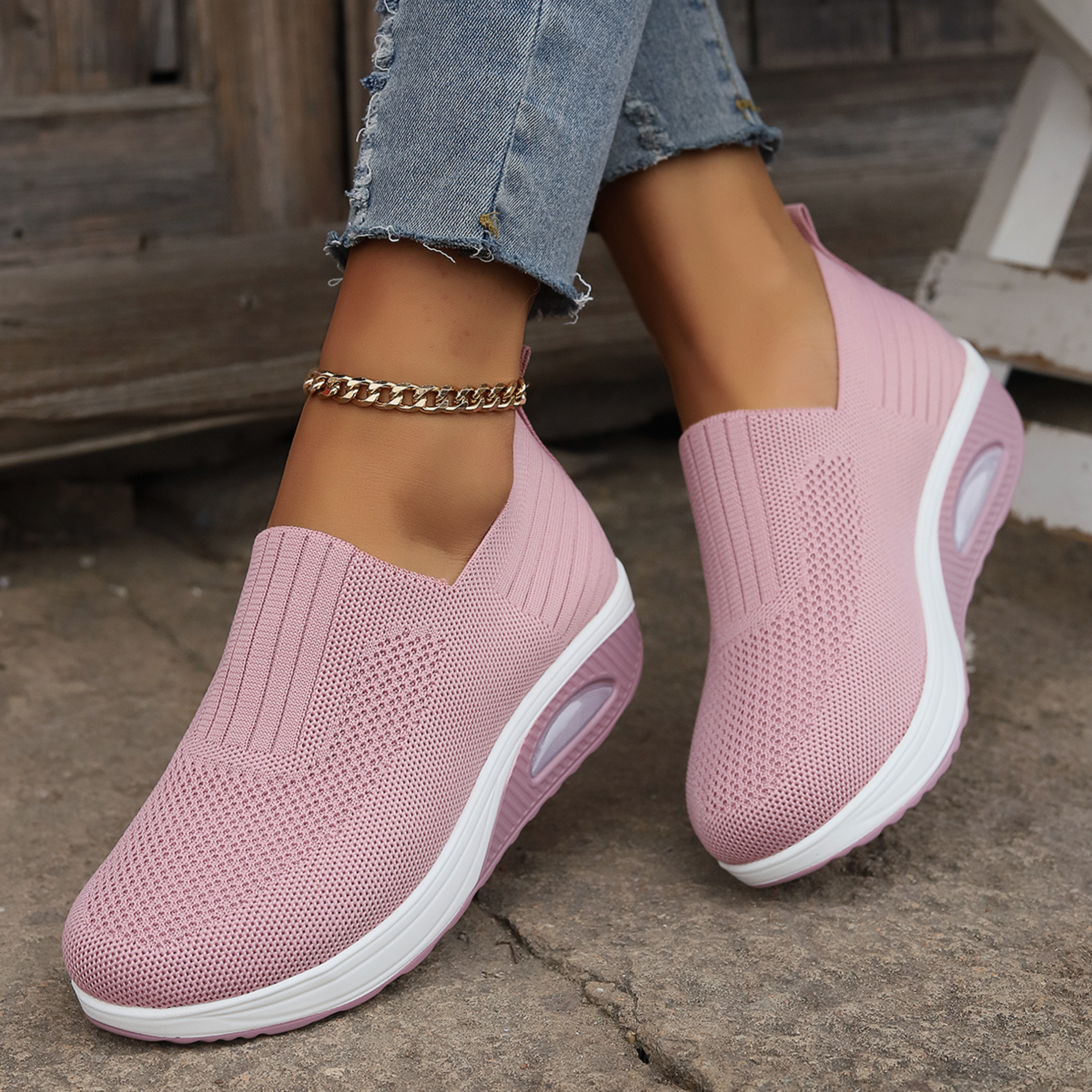 Women's Sneakers Slip-On Wedge Casual Style 10