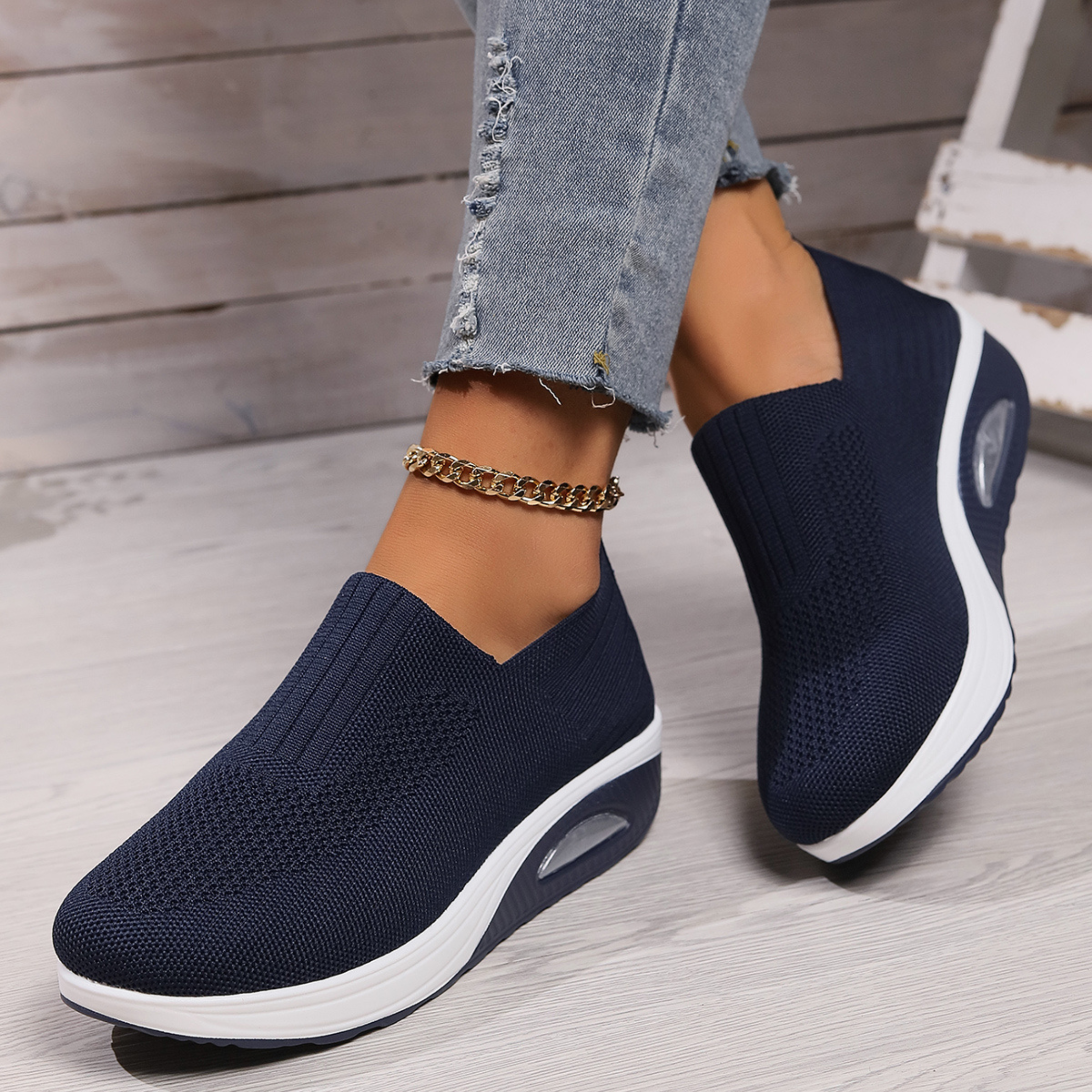 Women's Sneakers Slip-On Wedge Casual Style 6