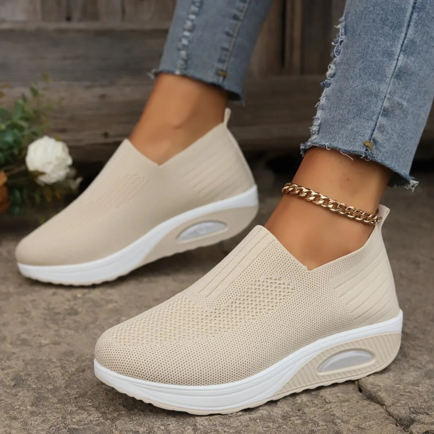 Women's Sneakers Slip-On Wedge Casual Style 7