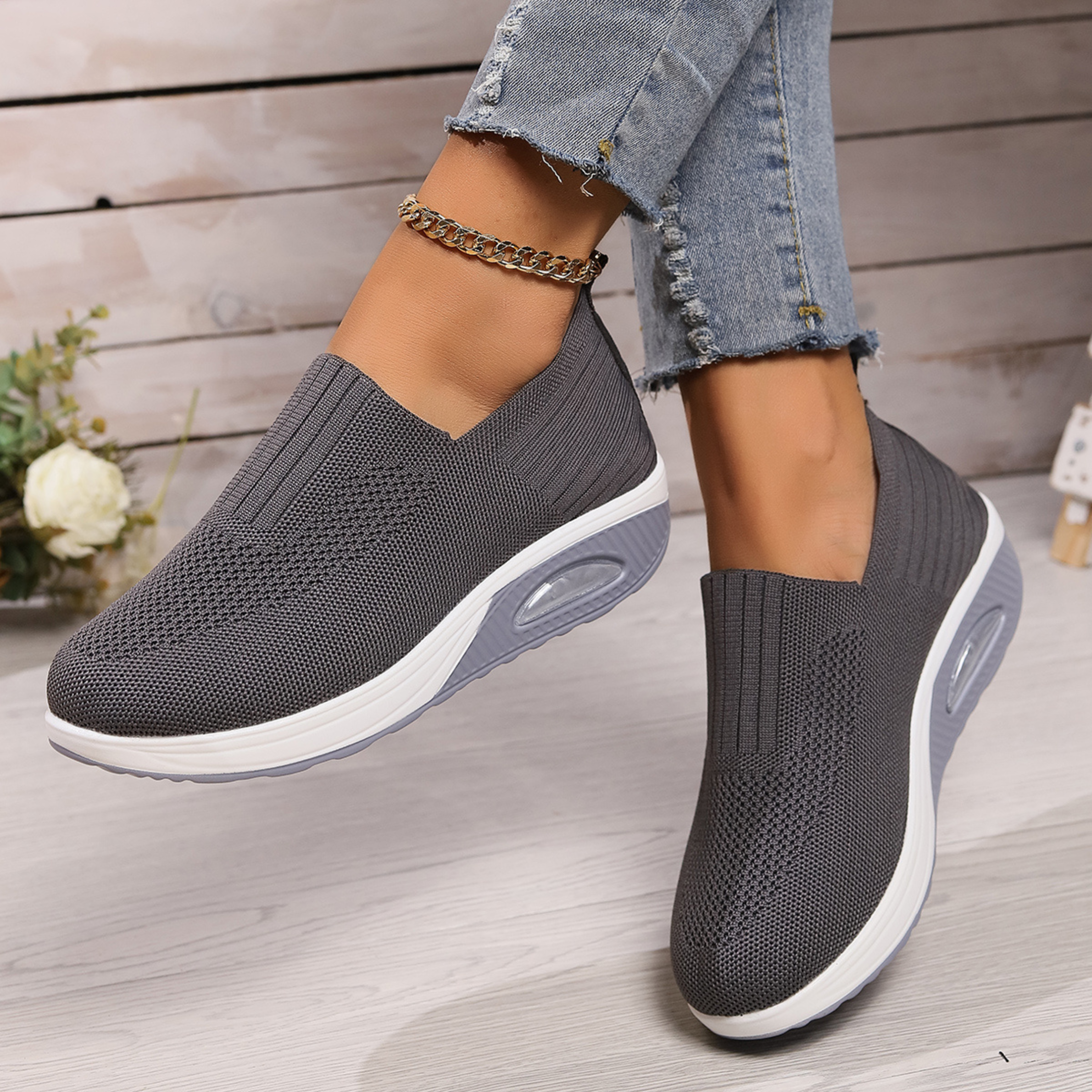 Women's Sneakers Slip-On Wedge Casual Style 8