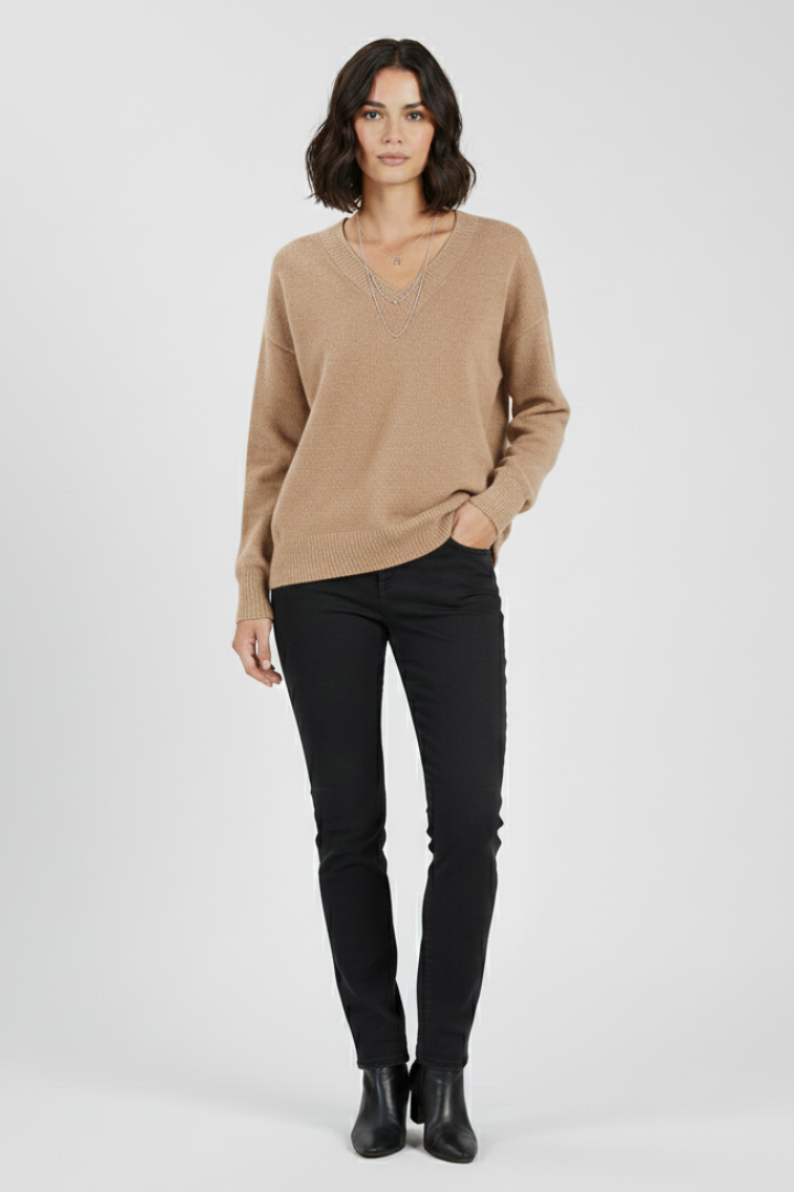 Women’s V-Neck Sweater with Long Sleeves and Pullover Design 6