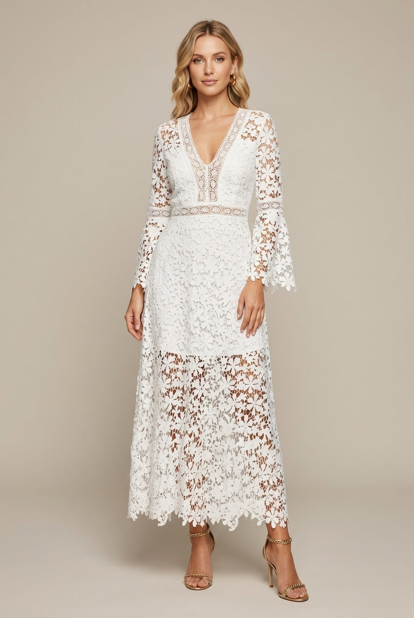 Womens Dress V-Neck Long Sleeve Wedding Guest 0