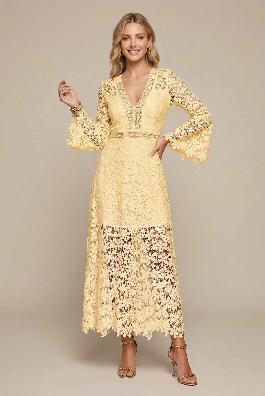 Womens Dress V-Neck Long Sleeve Wedding Guest 4