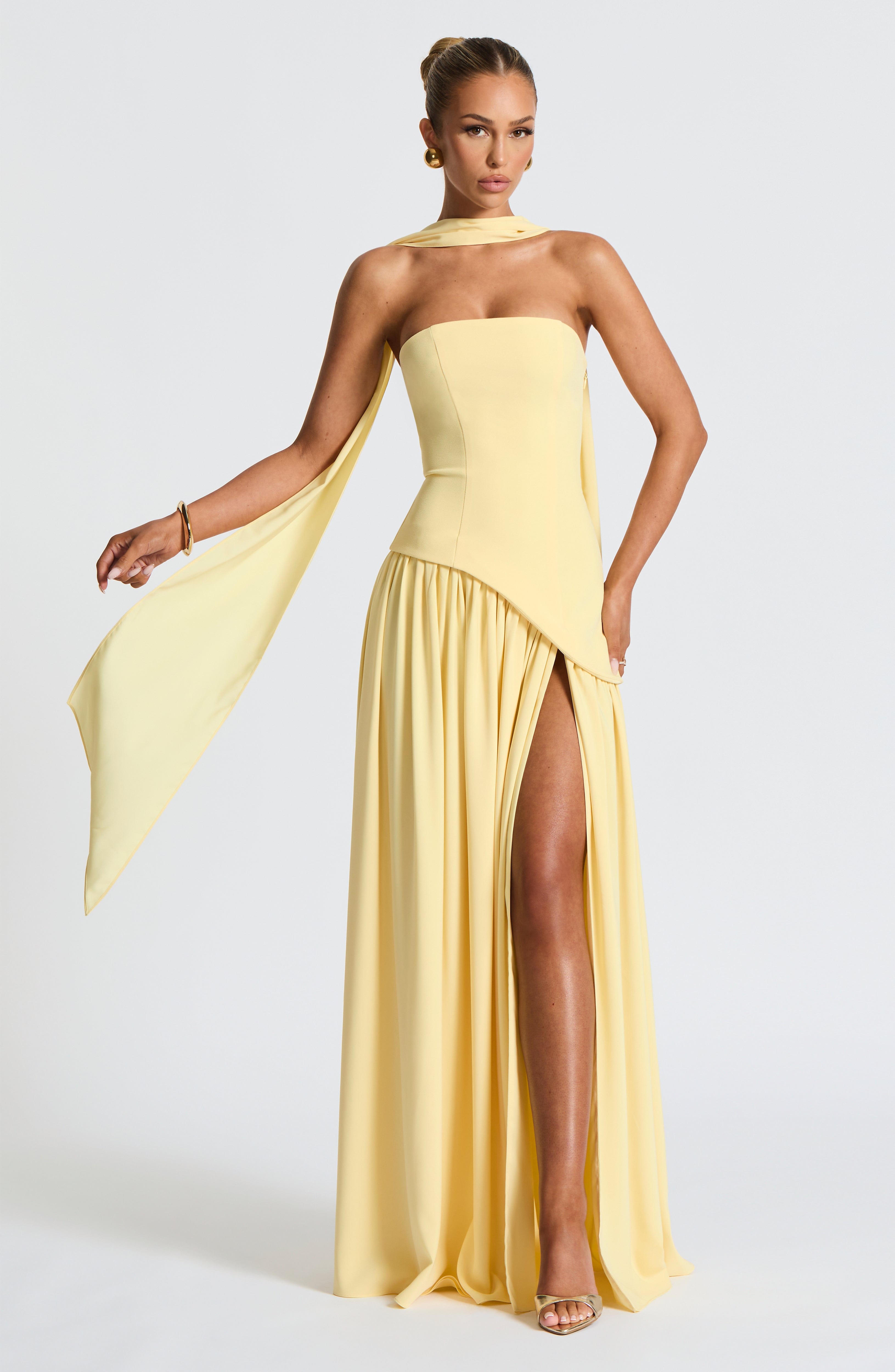 Vogain Maxi Dresses Women’s Dress Maxi Dress Strapless High Slit Chiffon Summer Fit